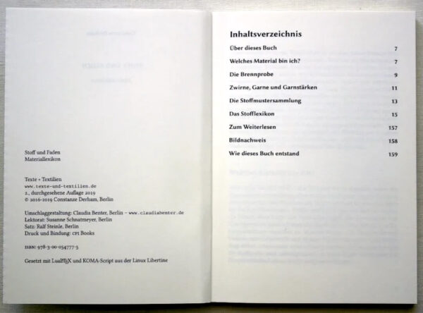 Constanze Derham: Stoff und Faden. Materiallexikon (3. Auflage)
